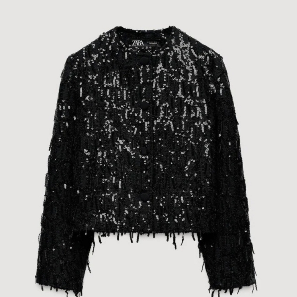 Zara Black Sequin Blazer